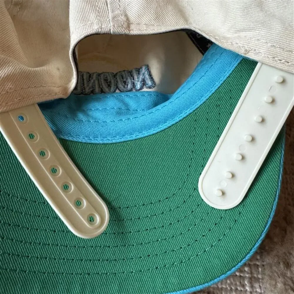 Barstool Sports High Noon Nooners Hat Cream Blue Snapback Cap Trucker Retro